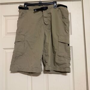 PrAna Vintage Belted Outdoor Khaki Cargo Shorts XL